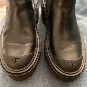 Tory Burch Black Chelsea Boots with Sturdy Sole